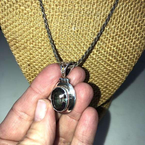 Sterling silver925 mystic topaz pendant - Picture 5 of 8